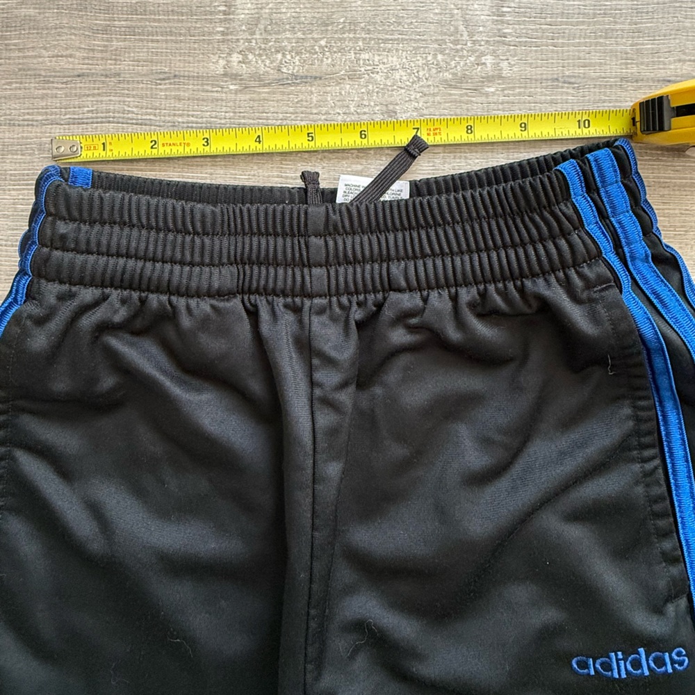 Adidas Boy’s Size M 10/12 Black Blue Joggers Athletic Pants VGUC - Picture 5 of 8